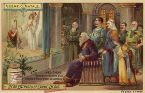 Rappresentazione di un presepe in un castello nel Medioevo da European School